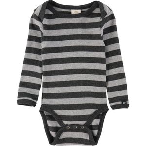 Smallstuff Romper l/s - Gestreept - Grey/antraciet - Smallstuff - 56 - Romper L/S
