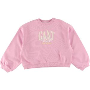 GANT Sweatshirt - C-hals - Bijgesneden - Melkachtig Roze - GANT - 15 jaar (170) - Sweatshirt