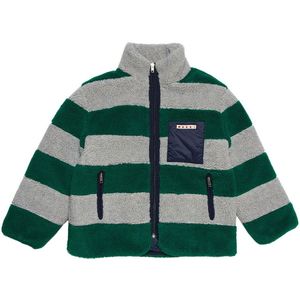 Marni Fleece Jas m. Voering - Grijs Gevlekt/Groen Gestreept m. N - Marni - 8 jaar (128) - Fleece Jassen