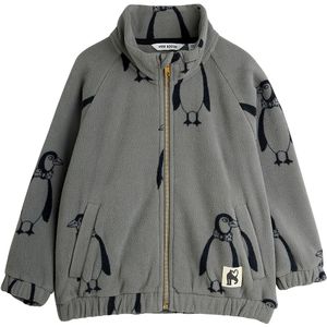 Mini Rodini Fleece Jas - Penguin - Grijs - Mini Rodini - 4-5 jaar (104-110) - Fleece Jassen