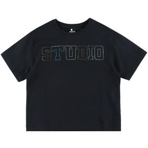 Name It T-Shirt - NkfRosalie - Zwart - Name It - 9-10 jaar (134-140) - T-Shirts