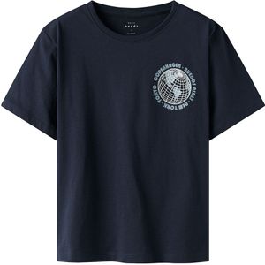 Name It T-Shirt - NkmVagno - Navy Blazer/Globus - Name It - 6 jaar (116) - T-Shirts