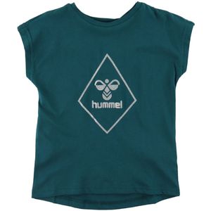 Hummel T-Shirt - hmlLuna - Deap Teal - Hummel - 4 jaar (104) - T-Shirts