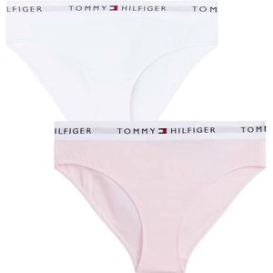 Bikinibroekje - Light Pink/White - Katoen/Elastaan - Aansluitend