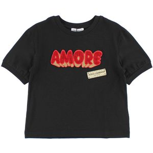 Dolce & Gabbana T-Shirt - Zwart m. Amore - Dolce & Gabbana - 4 jaar (104) - T-Shirts