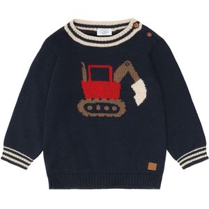 Hust and Claire Blouse - Gebreid - HcPilou - Meer Navy - Hust and Claire - 56 - Shirts