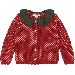 Konges Sløjd Cardigan - Wol - Gebreid - Strawberry - Barbados Ch - Konges Sløjd - 1½ jaar (86) - Cardigan