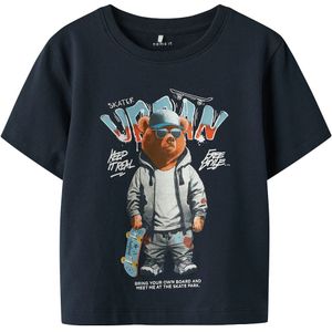 Name It T-Shirt - NmmLewis - Navy Blazer m. Beer - Name It - 3 jaar (98) - T-Shirts