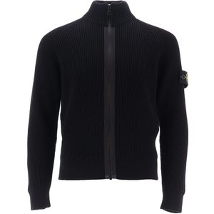 Stone Island Cardigan - Wol - Zwart - Stone Island - 8 jaar (128) - Cardigan