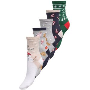 Kids Only Sokken - 5-pack - CookChristmas - Light Grey Melange/S - Kids Only - 31/33 - Sokken