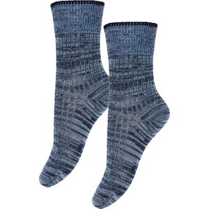 FUB Sokken - Wol - Melange - 2-pack - Aqua/Dark Navy - FUB - 33/36 - Sokken