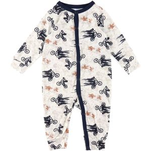 Joha Pyjamapak - Bamboe - Off White/Marineblauw m. Fiets - Joha - 50 - Pyjamapak