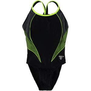 Phelps Zwempak - Hanoi - Zwart/Neon Geel - Phelps - 20 jaar - Badmode