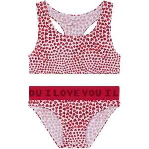 Stella McCartney Kids Bikini - UV50+ - Wit/Rood m. Harten - Stella McCartney Kids - 5 jaar (110) - Bikinis