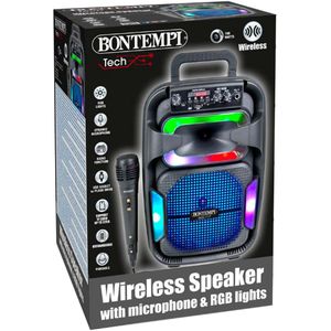 Bontempi - SonicSync - Draadloze Karaoke-versterker - Zwart - 38,2 x 24,9 x 21,9 cm