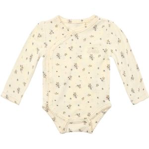 Petit by Sofie Schnoor Wikkelromper L/æ - Antique White m. Bloem - Sofie Schnoor - 56 - Romper L/S