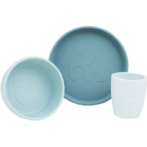 Eetserviesset - Blauw - 100% Food-Grade Siliconen - Bord Kom Mini Mok