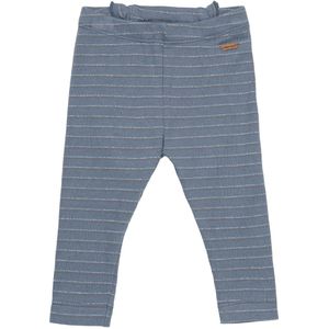 Minymo Leggings - Rib - Blue Mirage/Zilveren streep m. Ruche - Minymo - 56 - Leggings