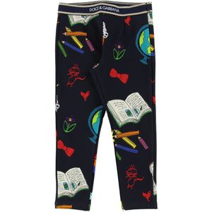 Dolce & Gabbana Leggings - Terug naar school - Navy m. Print - Dolce & Gabbana - 6 jaar (116) - Leggings