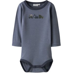 Name It Romper l/s - Wol - NbmWillow - Folkstone Grey/Werkende M - Name It - 50 - Romper L/S
