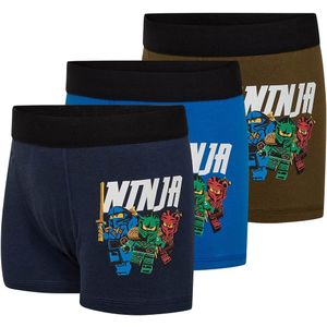 LEGO® Wear Ninjago Boxershorts - 3-pack - LwAgan - Blauw/Groen - LEGO® Wear - 5-6 jaar (110-116) - Boxershorts