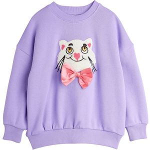 Mini Rodini - Chenille Sweatshirt - Unisex - GOTS-gecertificeerd - Met Kat en Strik