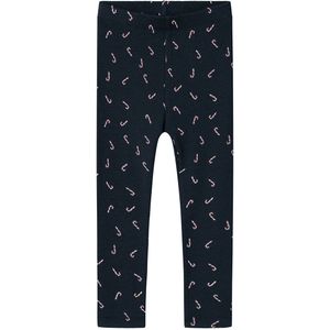 Name It Leggings - Rib - NmnDab - Dark Sapphire m. Kerststokken - Name It - 5 jaar (110) - Leggings