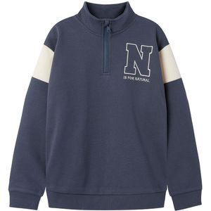 Name It Blouse - NkmDenno - Halve rits - Ombre Blue m. Print - Name It - 6 jaar (116) - Shirts