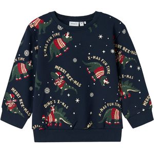 NAME IT - NMMROKA - Sweatshirt - Ecru - Navy - Donkergroen - Rood