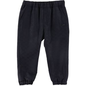 Emporio Armani Broek - Wol/Viscose - Navy m. Logo's - Emporio Armani - 12 mnd - Broeken - Katoen