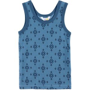 Joha Onderhemd - Wol/Katoen - Blauw m. Sneeuwvlokken - Joha - 90 - Onderhemd