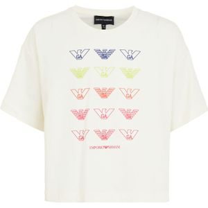 Emporio Armani T-Shirt - Bijgesneden - Wit m. Logo's - Emporio Armani - 6 jaar (116) - T-Shirts