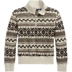 Polo Ralph Lauren Fleece Trui - Holiday - Crème/Bruin m. Patroon - Polo Ralph Lauren - 7 jaar (122) - Fleece Jas
