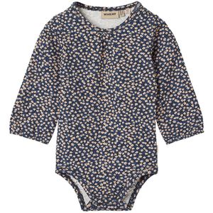 Wheat Romper L/æ - Elmine - Blue Bloemen - Wheat - 68 - Romper L/S