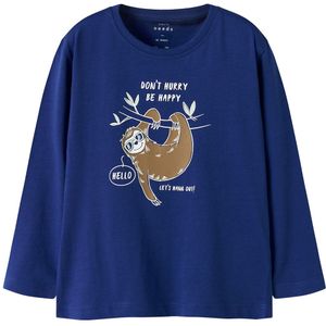 Name It Blouse - NmmVagno - Sodalite Blue/Luiaard - Name It - 4 jaar (104) - Shirts