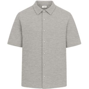 Grunt Overhemd - Wafel - GRAlfred - Light Grey Melange - Grunt - 12 jaar (152) - Hemd S/S