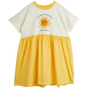Mini Rodini Jurk - Geel/Offwhite m. Zon - Mini Rodini - 4-5 jaar (104-110) - Jurk