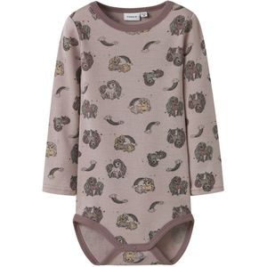 Name It Romper l/s - Wol - NmfWillit - Shadow Gray/Unicorn - Name It - 3 jaar (98) - Romper L/S