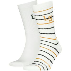 Levis Sokken - 2-pack - Wit m. Strepen - Levis - 35/38 - Sokken