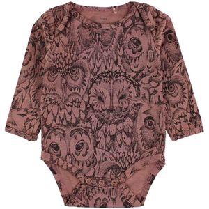 Soft Gallery Romper l/s - Bob - Burlwood m. Uilen - Soft Gallery - 6 mnd - Romper L/S