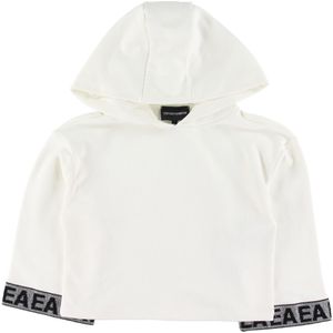 Emporio Armani Hoodie - Crop - Wit m. Pailletten - Emporio Armani - 14 jaar (164) - Hoodie