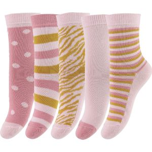 Minymo Sokken - 5-pack - Roze m. Strepen - Minymo - 15/18 - Sokken
