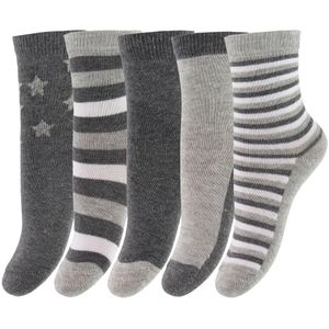 Minymo - Sokken - Licht Grijs Gevlekt - 5-pack