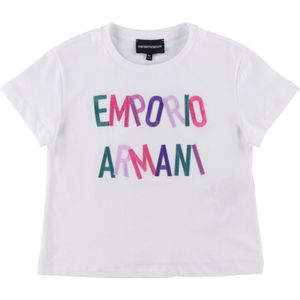 Emporio Armani T-Shirt - Wit m. Borduurwerk - Emporio Armani - 12 jaar (152) - T-Shirts