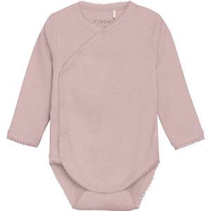 Fixoni Wikkelromper l/s - Pale Mauve Melange - Fixoni - 62 - Romper L/S