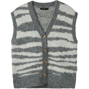 LMTD Vest - NlfNulos - Kaart Gebreid - Dark Grey Melange - LMTD - 13-14 jaar (158-164) - Vest