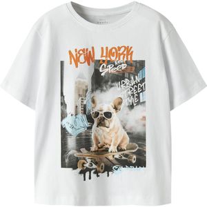 Name It T-Shirt - NkmVoto - Bright White/Straatstijl - Name It - 6 jaar (116) - T-Shirts
