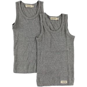 MarMar Onderhemden - 2-pack - Grijs Gevlekt - MarMar - 8 jaar (128) - Onderhemd