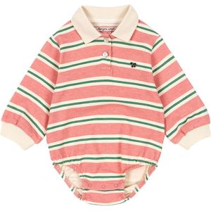 Konges Sløjd Polo body l/s - Gevlekt - Blush Gebonden Stripe - Konges Sløjd - 62 - Romper L/S