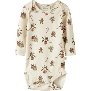 Lil' Atelier Romper l/s - NbnLayo - Turtledove/Kerstmis - Lil Atelier - 56 - Romper L/S